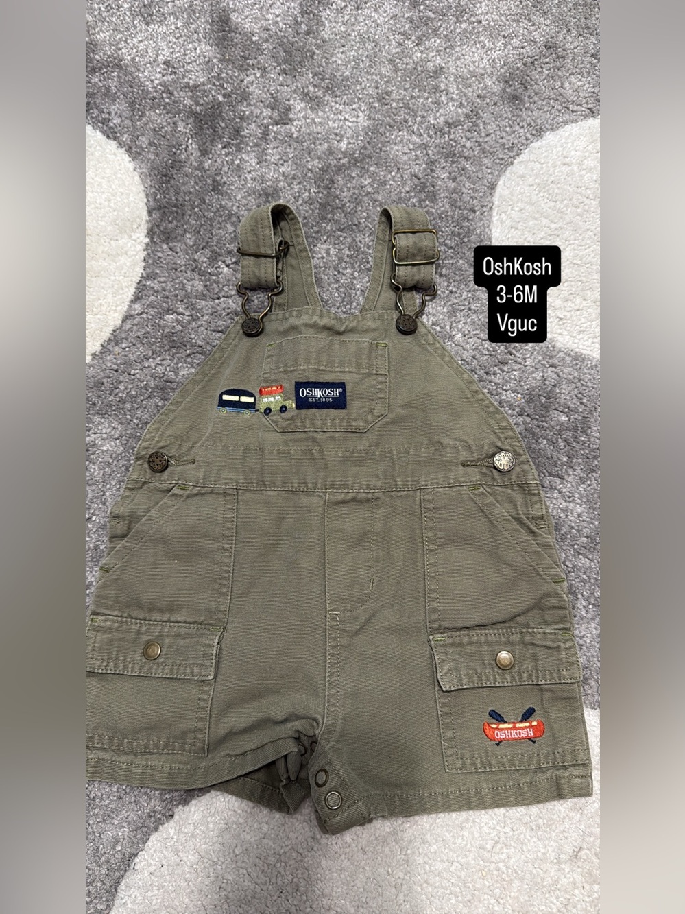 OshKosh B'gosh Olive Toddler Short Overalls